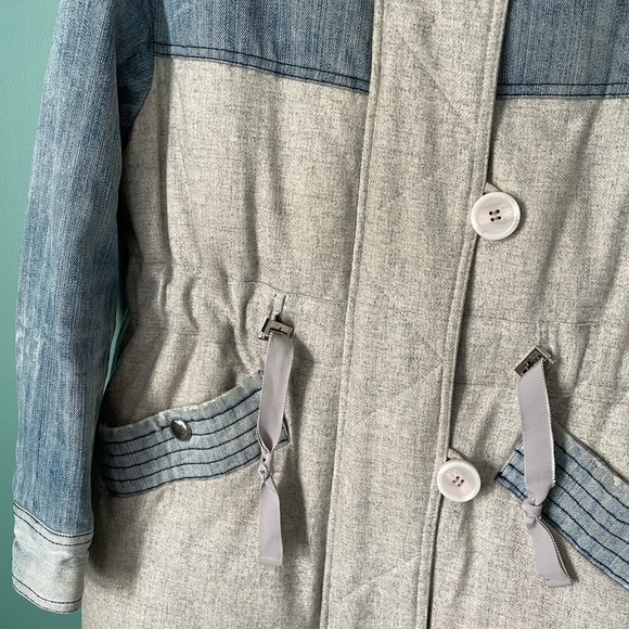 Denim and wool women puffer jacket -S size- snow jacket - Picture 9 of 12